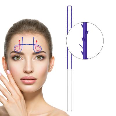 China Long Lasting Effect Skin Therapy Sharp Double Needle 20G 140mm 400mm Face Pdo Thread Lift for sale