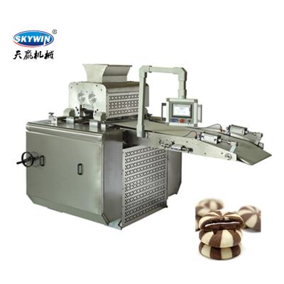 China PLC Control Three Color Commercial Cookie Making Machine Chocolate Filled Cookie for sale