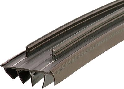 China 36 Inch PVC Vinyl Replacement Door Bottom With Vinyl Fins Brown for sale