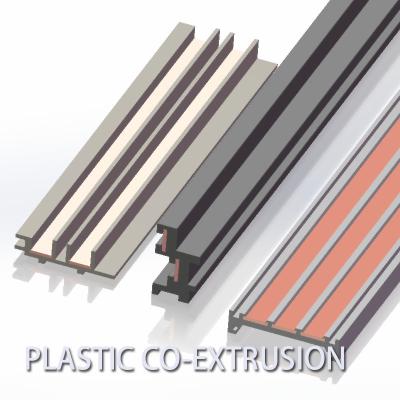 China Copper Plastic Co Extrusion Profiles Composite Conductive Extruded T Track for sale