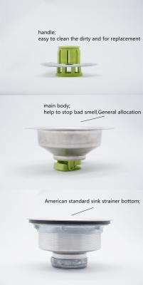 China exclusive selling  American patent  Amazon replacement Stinky eco-friendly stainless steel kitchen sink straine for sale