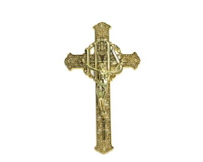 China Crucifixo cristão religioso plástico do ouro do × 17cm do Jesus 30cm à venda