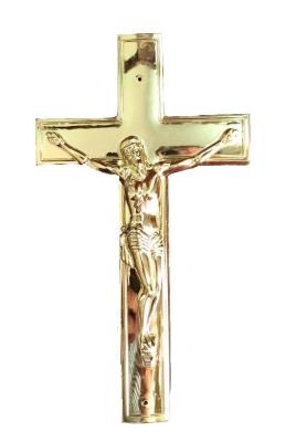 China Large Golden Ornamental Coffin Crucifix , PP Plastic Casket Cross for sale