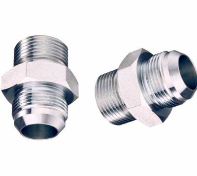 China Silver Jic Bsp Straight Union Tube Fittings for Male Hydraulic Compression Connections for sale