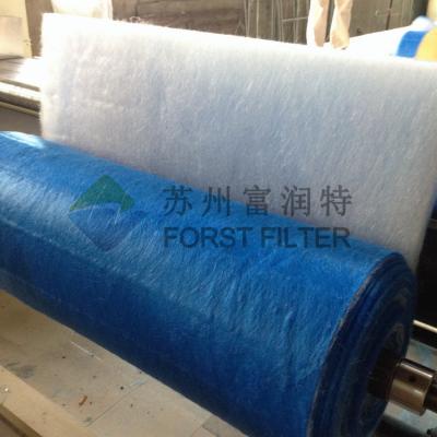 China FORST  Floor Fiberglass Furnace Filters Green white Pre Paint Spray Filter 20m Length manufacturers for sale