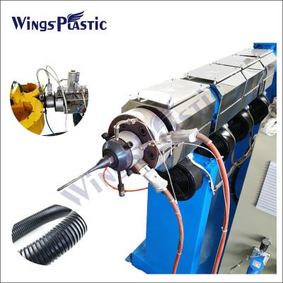 China Extrusor acanalado flexible de un sólo recinto del tubo del conducto de la máquina plástica de PE/PP/PVC que hace la máquina en venta