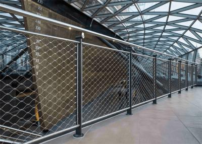 China Diamond Stainless Steel Mesh Sheet , 316 Woven Metal Mesh For Balustrades Handrails for sale
