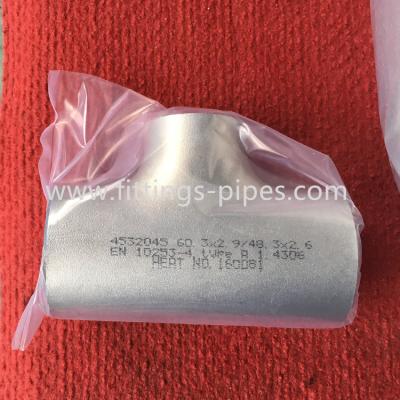 China solda de extremidade de aço inoxidável Sch10s do T da tubulação de 304l 316l Sch20s Sch30s à venda