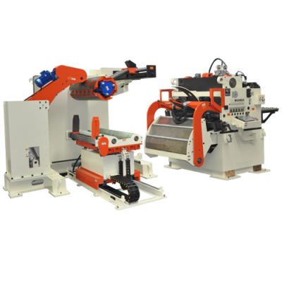 China Fully Automatic 3 in 1 Metal Coil Sheet Punching Decoiler Flattening Feeder Machine for sale