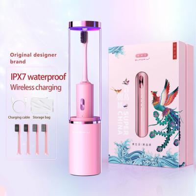 中国 Disinfection and Mouthwash 2-in-1 Cup Wireless Charging Portable Travel Vibration Sonic Electric toothbrush 販売のため