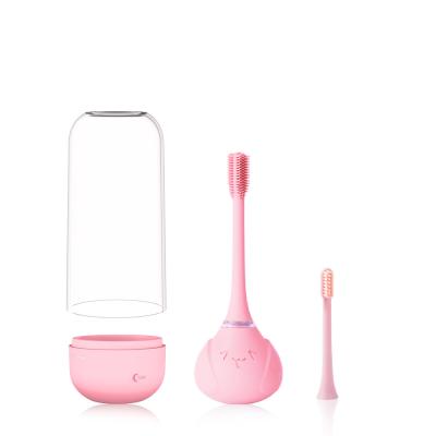 中国 2024 New Arrival Baby Toothbrush Silicone Electric Toothbrush For Kids With Smart Timer 販売のため