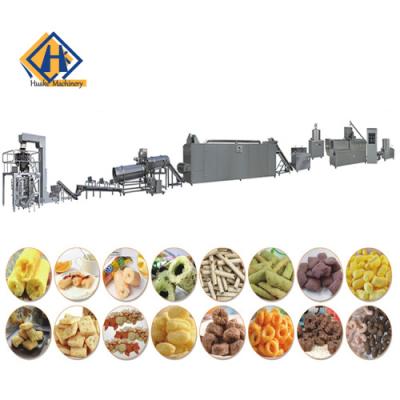 China Food Snack Processing Machine Huake Factory Price Puff Snack Machine Extruded Breakfast Cereal Snack Food Production Snack Extruder for sale