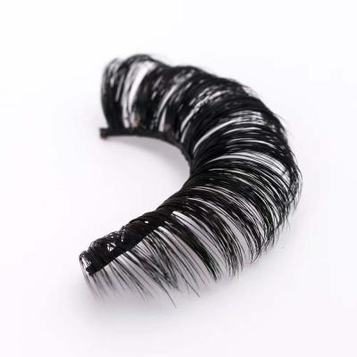 China Light Weight Customized Real Fiber In Wrapping Handmade Silk Long Lashes Russian Strip Eyelashes for sale