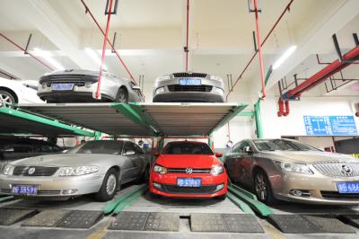 China 2 Level Back Cantilever Double Parking Car Lift / Auto Parking Garage 8 - 12m/min for sale