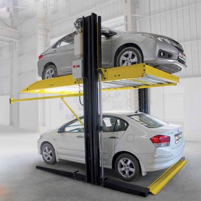 China Double Car Stacker Parking System Two Level Two Post Car Parking Lifts for sale