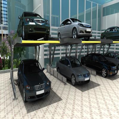 China Vertical Double Decker Parking System Steel Two Post Parking Lift for sale