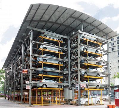 China Easy To Operate Push Button Control Elevated Car Parking System Steel Structure Te koop