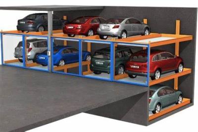 China Steel Columns Hydraulic Car Parking Lift with pit Sedan Triple Car Stacker for sale