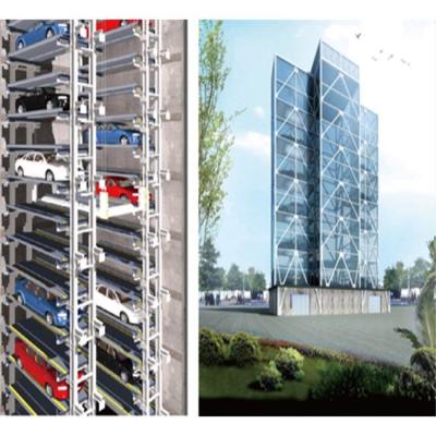 China Traction Comb Automated Parking Tower 25 Levels Vertical Parking System for sale