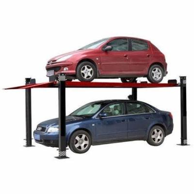 China 220V Four Post Parking Lift Motor Drive 2 Level Parking System for sale