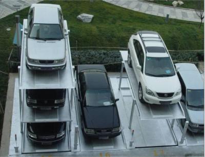 China Elevación del aparcamiento de Pit Chain Drive Four Post del apilador del coche de 3 niveles en venta