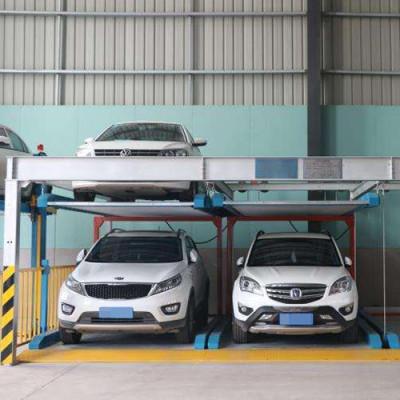 China Steel Rope Double Decker Parking System 2 Levels Garage Car Lift for sale