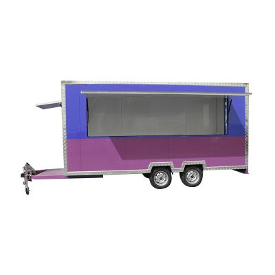 China Multifunctional Comercial Grill Vegetable Processing Plant Mobile Food Truck Flat Surface Street Food Trailer For Sale USA en venta