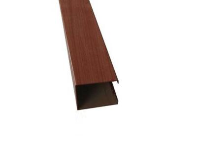 China Powder Coated Aluminium Channel Profiles Slotted Wood Grain Different Sized for sale