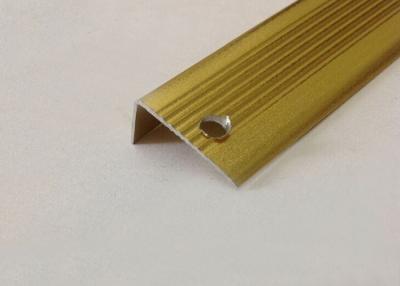 China Gold Tile Trim Extruded Aluminium Industrial Profile Angle For Cleanroom Construction for sale