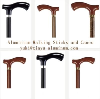 China Wooden Grain Transfer Printing Aluminium Round Tube for Walking Sticks / Canes for sale