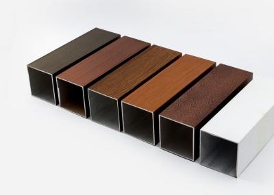 China Wood Grain Aluminum Square Tube Profile For Furniture Decoration 6000 Series for sale