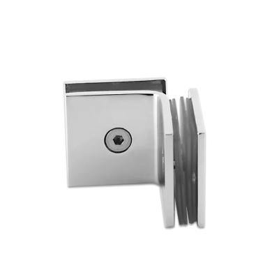 China 90 Degree Stainless Steel Glass Clip For Shower Door Glass To Wall Enclosure for sale
