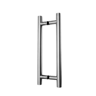 China Stainless Steel 304 Tubular Ladder Pull Handle For Glass Partition Door Mirror Polish for sale