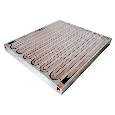 China Custom liquid cooling heatsink aluminum cold plate with cooper tubes water cooling plate for sale