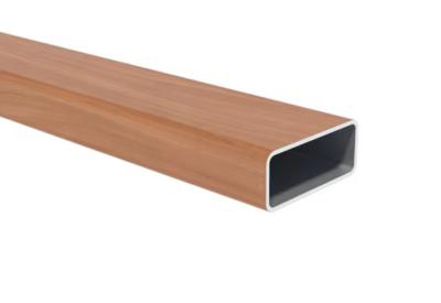 China Custom Wood Grain Aluminum Alloy Extruded Rectangular Tubular For Ceiling for sale