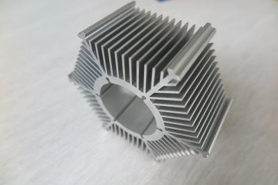 China LED Round Sunflower Extruded Heat Sink Profiles With Silver Anodized / Tapping for sale