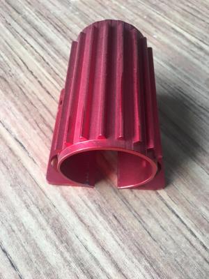China Red Colour Anodized Aluminum Extrusions Motor Housing With Tapping And Drilling for sale