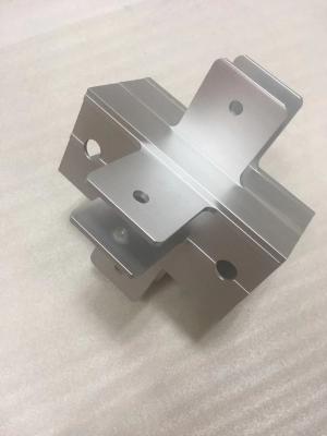 China CNC Machining Aluminum Bracket with Drilling Holes Silver Anodized Silver Color for sale