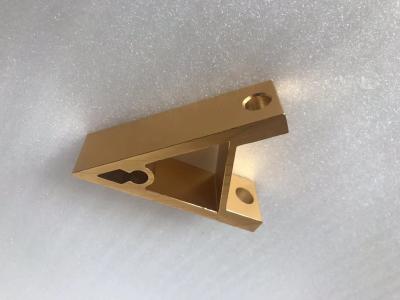 China Gold anodized aluminum CNC machining bracket with holes and precision cutting for sale