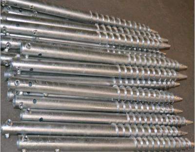 China ANSI Galvanized Ground Foundation Screws Heavy Duty Ground Anchors 14 Inch for sale