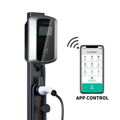 China RFID Card WiFi Bluetooth Wall Mounted EV Charging Station AC Car Charger 16A 380V for sale