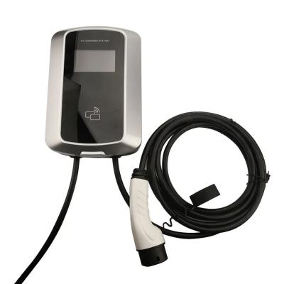 China 3 Phase LCD Screen Display Wall Mounted EV Charging Station 7kw EV Charging Point for sale
