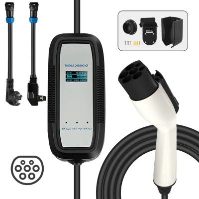 China Adjustable Current Fast Charging Portable AC EV Charger With 5m Cable for sale