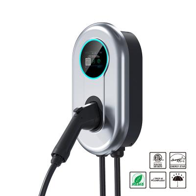 China 230V 400V Touch Button Portable Level 2 Electric Car Charger Wall Mount Grounding Protection for sale