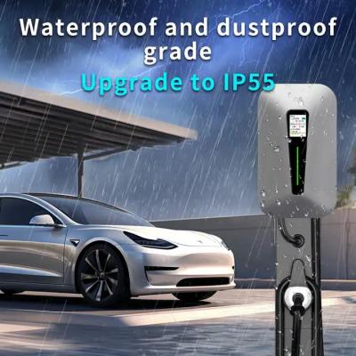 China Type1 And Type2 RFID LCD Screen Wall EV Charger For All EV Cars for sale