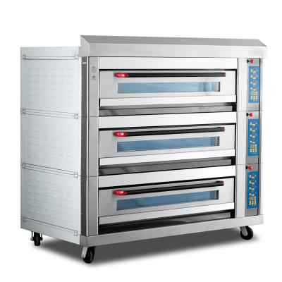 China Electric Pizza Baking Oven 3 Deck 6 Trays  380V 50Hz 19.8KW for sale