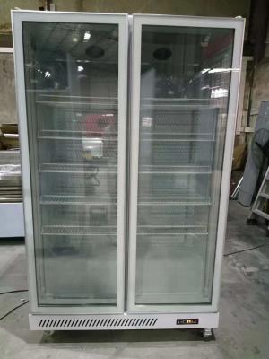 China 1000L Commercial Glass Door Chiller With R290 Refrigerant Upright Fridge for sale