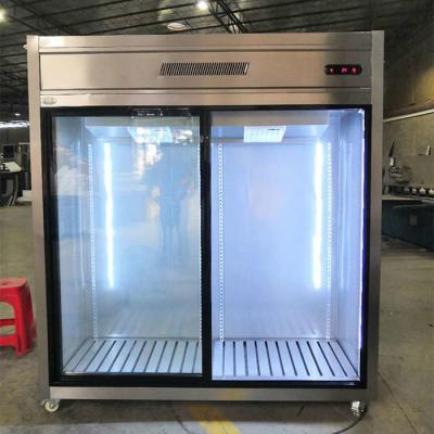 China Congelador de refrigerador comercial de cristal de la puerta de desplazamiento 900W 1300L en venta