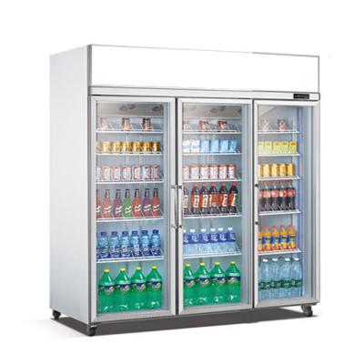 China CE 600W Double layer Glass Door Refrigerator Commercial for sale