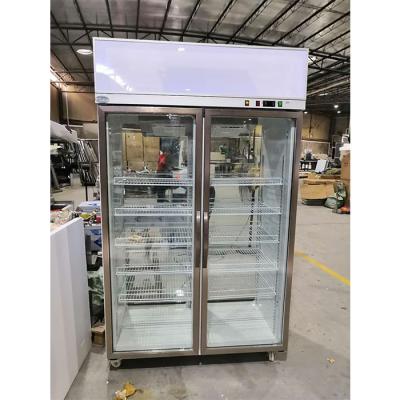 China R134A 1000L Commercial Glass Door Coolers Bar display Fridge for sale